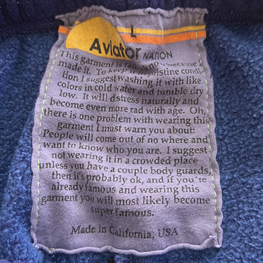 Aviator Nation logo purple sweatpants. Size Large - Picture 7 of 8